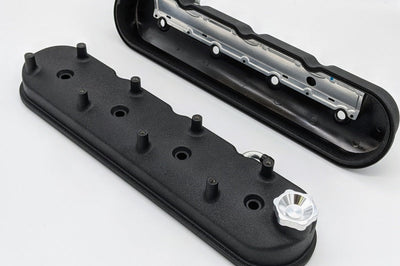 Granatelli Motor Sports 96 22 GM LS Tall Valve Cover w/Angled Coil Mounts Black Wrinkle (Pair) Engine Components