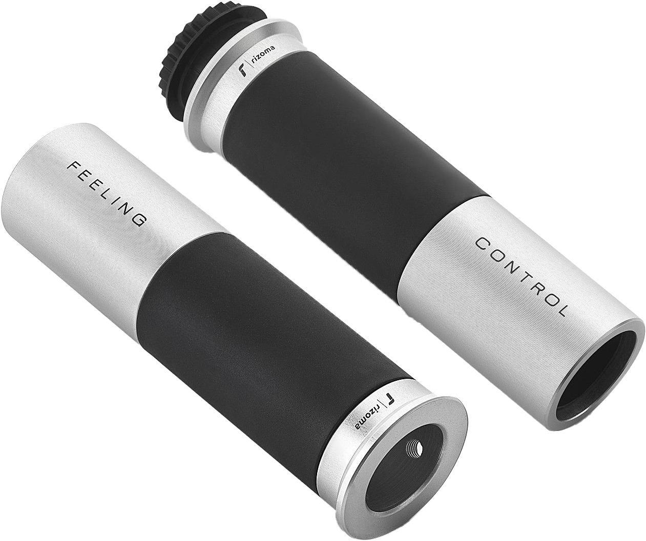 Rizoma Grips Icon 22mm Black - Silver - Street Collection