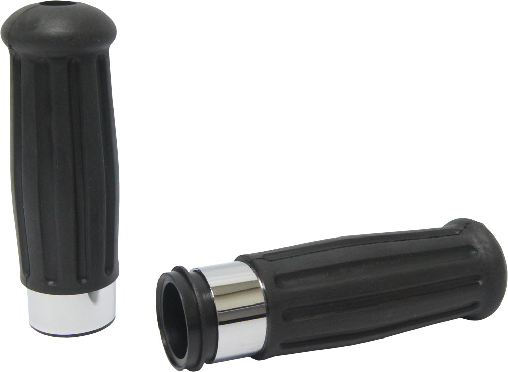 HARDDRIVE Grips Vintage Chrome Ring Throttle By Wire - Wheels