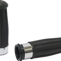 HARDDRIVE Grips Vintage Chrome Ring Throttle By Wire - Wheels