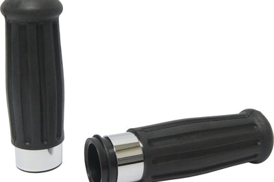 HARDDRIVE Grips Vintage Chrome Ring Throttle By Wire - Wheels