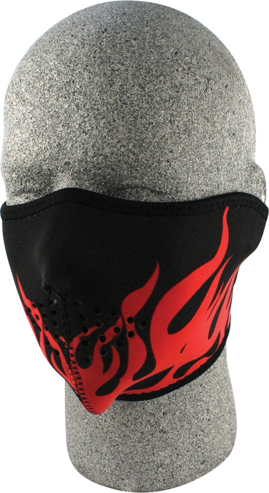 Zan Half Face Mask Red Flames - Harddrive Products