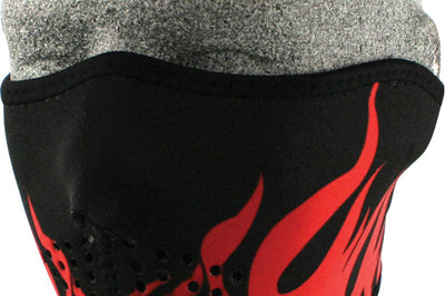 Zan Half Face Mask Red Flames - Harddrive Products
