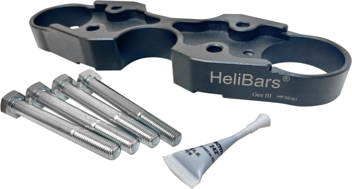 Helibars Handlebar Risers Silver W/ram Ball Tri - Black - Street Collection