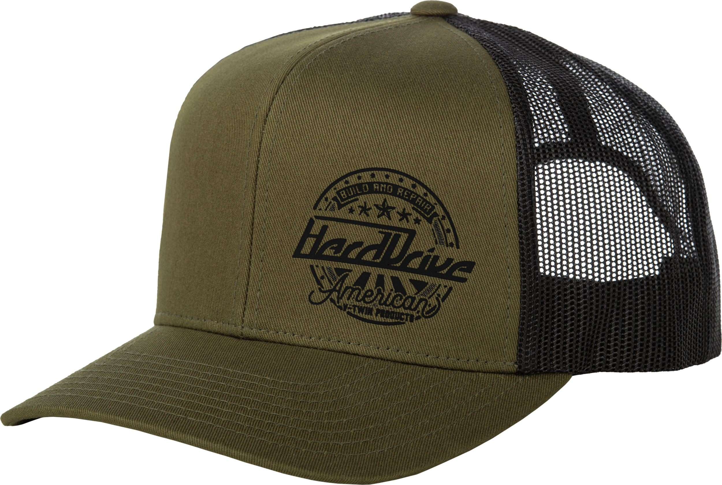 HARDDRIVE Harddrive Emblem Hat Black/Od Green Os - Headgear