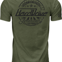 Harddrive Emblem Tee Olive Green/black Xl - Green/Black / 2X-Large