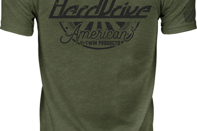 Harddrive Emblem Tee Olive Green/black Xl
