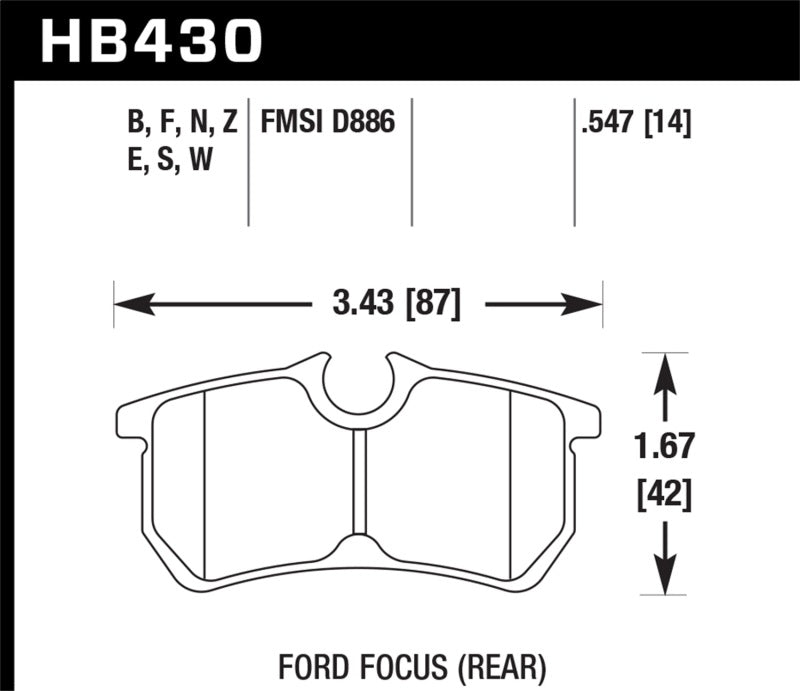 Hawk Performance 00-07 Ford Focus HPS 5.0 Rear Street Brake Pads - Brakes Rotors &