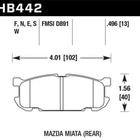 Hawk Performance 01-03 Mazda Miata Base/LS/SE Sport Suspension DTC-60 Rear Race Brake Pads - Brakes Rotors &