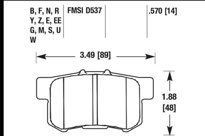 Hawk Performance 02-06 Acura RSX / 02-11 Honda Civic Si / 00-09 S2000 DTC-60 Race Rear Brake Pads - Brakes Rotors &