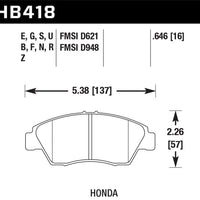 Hawk Performance 02-06 RSX (non-S) Front / 03-09 Civic Hybrid / 04-05 Si Blue 9012 Race Brake Pads - Brakes Rotors &