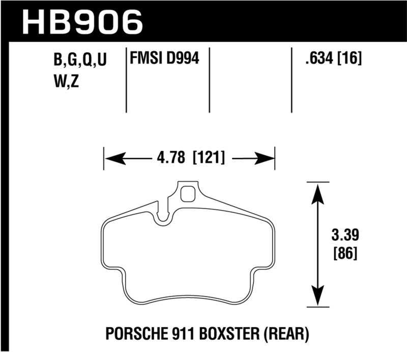 Hawk Performance 02-10 Porsche 911 HP + Street Rear Brake Pads - Brakes Rotors &