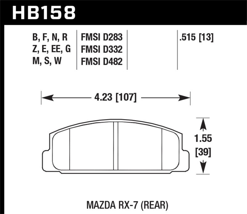 Hawk Performance 03-05 Mazda 6 2.3L i OE Incl.Clips Shims Springs Rear ER-1 Brake Pads - Brakes Rotors &