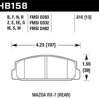 Hawk Performance 03-05 Mazda 6 / 84-95 RX-7 DTC-60 Race Rear Brake Pads - Brakes Rotors &