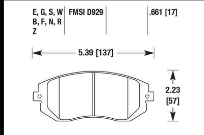 Hawk Performance 03-05 WRX / 08 / 09 Legacy 2.5i NA ONLY D929 HPS Street Front Brake Pads - Brakes Rotors &