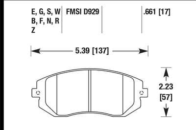 Hawk Performance 03-05 WRX / 08 / 09 Legacy 2.5i NA ONLY D929 HPS Street Front Brake Pads - Brakes Rotors &
