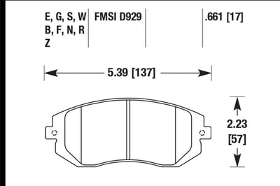 Hawk Performance 03-05 WRX / 08 / 09 Legacy 2.5i NA ONLY D929 HPS Street Front Brake Pads - Brakes Rotors &