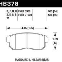 Hawk Performance 03-07 RX8 HP + Street Rear Brake Pads (D1008) - Brakes Rotors &