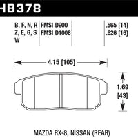 Hawk Performance 03-07 RX8 HP + Street Rear Brake Pads (D1008) - Brakes Rotors &