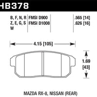 Hawk Performance 03-07 RX8 HP + Street Rear Brake Pads (D1008) - Brakes Rotors &