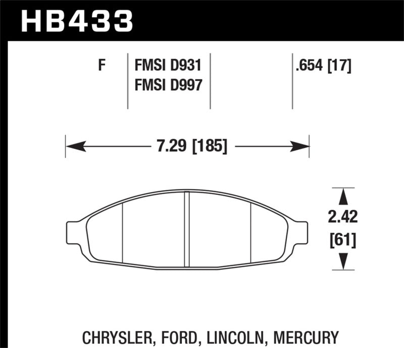 Hawk Performance 03-11 Ford Crown Victoria DTC-60 Race Front Brake Pads - Brakes Rotors &