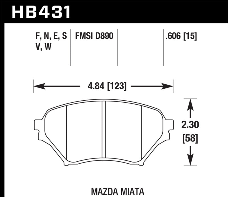 Hawk Performance 04-05 Mazda Miata DTC-60 Motorsports Front Brake Pads - Brakes Rotors &