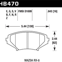Hawk Performance 04-09 RX8 Blue Race Front Brake Pads D1009 - Brakes Rotors &