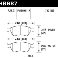 Hawk Performance 04-10 Audi A8 Quattro / 07-11 S6 / 07-10 S8 / 04-06 VW Phaeton HPS Front Street Brake Pads - Brakes