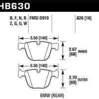 Hawk Performance 04-10 BMW 535i/545i/550i / 645Ci/650i /02-09 745i/745Li/750 HPS 5.0 Street Brake Pads - Brakes Rotors &