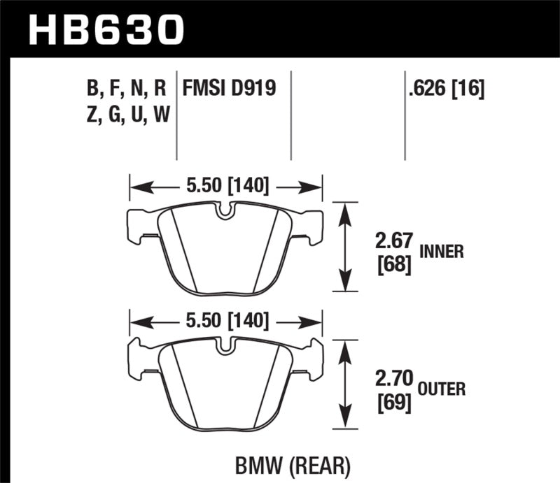 Hawk Performance 04-10 BMW 535i/545i/550i / 645Ci/650i /02-09 745i/745Li/750 HPS 5.0 Street Brake Pads - Brakes Rotors &