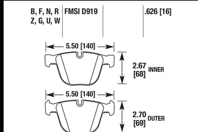 Hawk Performance 04-10 BMW 535i/545i/550i / 645Ci/650i/02-09 745i/745Li/750 Perf Ceramic Street Brake Pads - Brakes