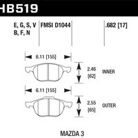 Hawk Performance 04-11 Mazda 3S / 08-12 Volvo C30 HT-10 Race Front Brake Pads - Brakes Rotors &