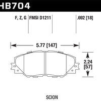 Hawk Performance 06-09 Toyota RAV4 / 10-13 Matrix Ceramic Front Brake Pads - Brakes Rotors &
