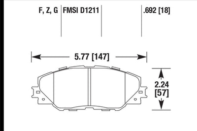 Hawk Performance 06-09 Toyota RAV4 / 10-13 Matrix Ceramic Front Brake Pads - Brakes Rotors &