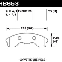 Hawk Performance 06-10 Chevy Corvette (Improved Pad Design) Front Ceramic Sreet Brake Pads - Brakes Rotors &