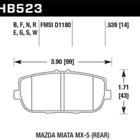 Hawk Performance 06-10 Mazda Miata Mx-5 Base Blue 9012 Race Rear Brake Pads - Brakes Rotors &