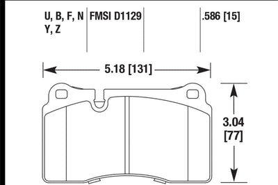 Hawk Performance 06-10 VW Touareg Front /09-11 Corvette Z06/ZR-1 (w/Carbon Ceramic Brake Package and Iron rotors