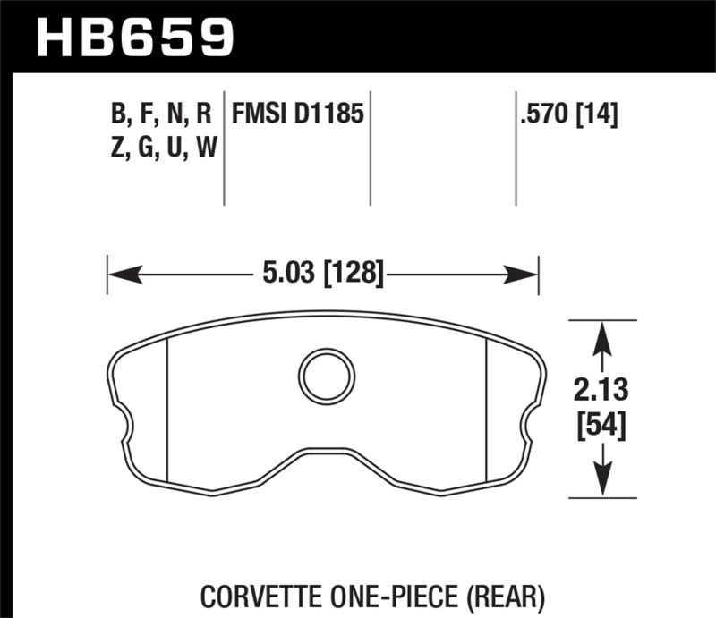 Hawk Performance 06-13 Chevrolet Corvette Z06 DTC-30 Race Rear Brake Pads (One Piece) - Brakes Rotors &