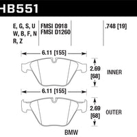 Hawk Performance 07-09 BMW 335d/335i/335xi / 08-09 328i/M3 HT-10 Race Front Brake Pads - Brakes Rotors &