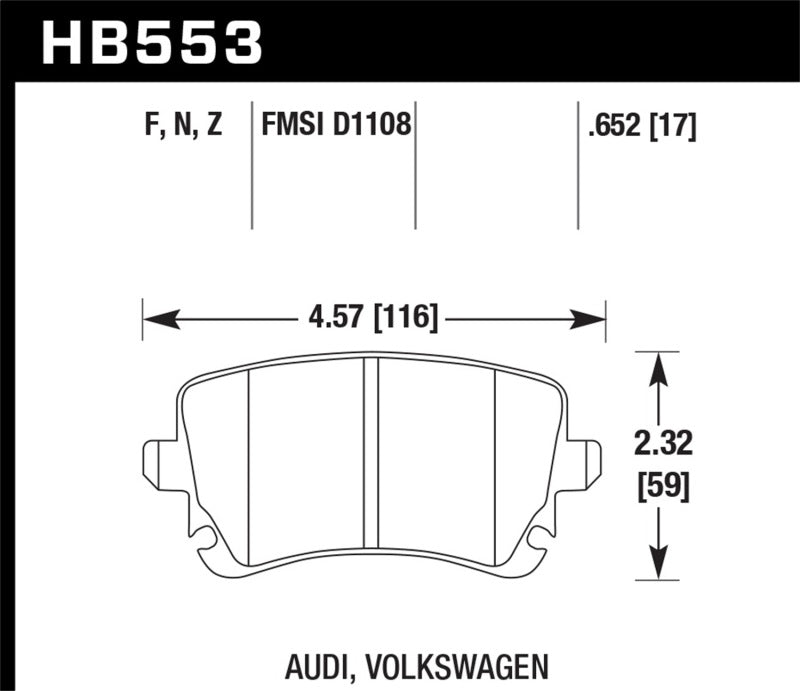 Hawk Performance 07-11 Audi S6 HPS 5.0 Rear Brake Pads - Brakes Rotors &
