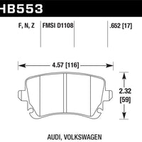 Hawk Performance 07-11 Audi S6 HPS 5.0 Rear Brake Pads - Brakes Rotors &