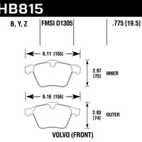 Hawk Performance 07-16 Volvo S80 HPS 5.0 Front Brake Pads - Brakes Rotors &