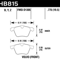 Hawk Performance 07-16 Volvo S80 HPS 5.0 Front Brake Pads - Brakes Rotors &