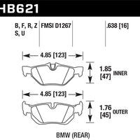 Hawk Performance 08-11 BMW 128i / 10 323i / 07-11 328i / 328XI DTC-70 Race Rear Brake Pads - Brakes Rotors &