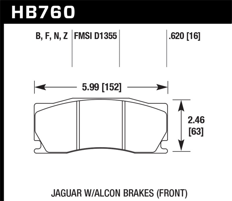 Hawk Performance 08 -12 Jaguar XKR (w/ Alcon Brakes) Ceramic Street Front Brake Pads - Brakes Rotors &