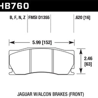 Hawk Performance 08 -12 Jaguar XKR (w/ Alcon Brakes) Ceramic Street Front Brake Pads - Brakes Rotors &
