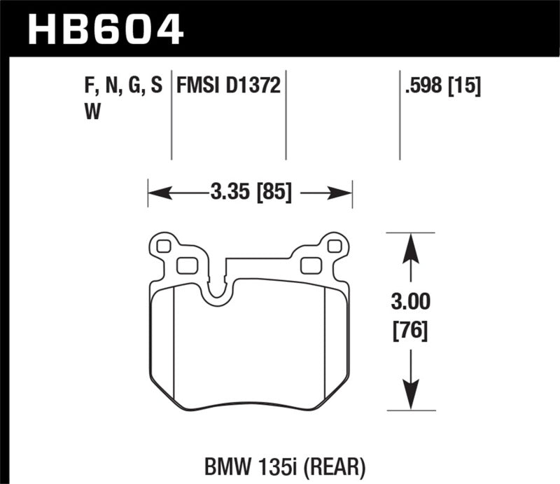 Hawk Performance 08-13 BMW 135i HPS 5.0 Rear Brake Pads - Brakes Rotors &