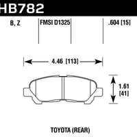 Hawk Performance 08-13 Toyota Highlander High Street 5.0 Rear Brake Pads - Brakes Rotors &