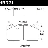 Hawk Performance 09-11 Corvette Z06/ZR-1 (w/Carbon Ceramic Brake Package and Iron rotors) HP + Autocross Front Br