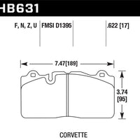 Hawk Performance 09-11 Corvette Z06/ZR-1 (w/Carbon Ceramic Brake Package and Iron rotors) HP + Autocross Front Br